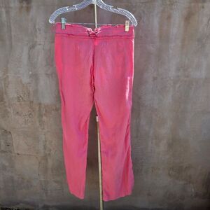 F21 Pink Linen Wide Leg Pants